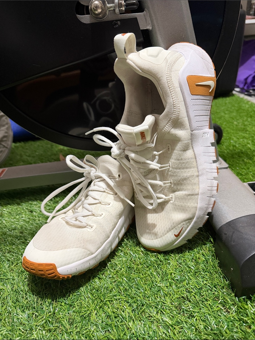 Nike Free Metcon 6 Women's Cream and Orange Cross-Training Sneakers